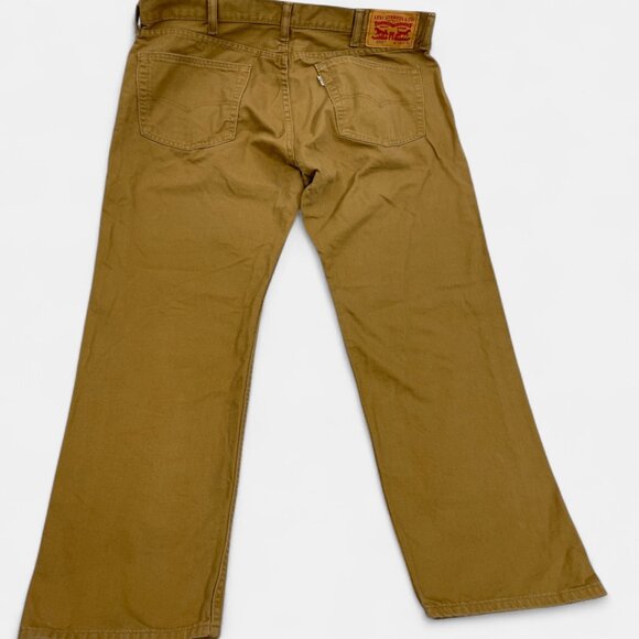 Levi's 505 Men's Denim Jeans Size 38x32 Regular Fit Straight Leg Khaki Brown Tan - Picture 2 of 13